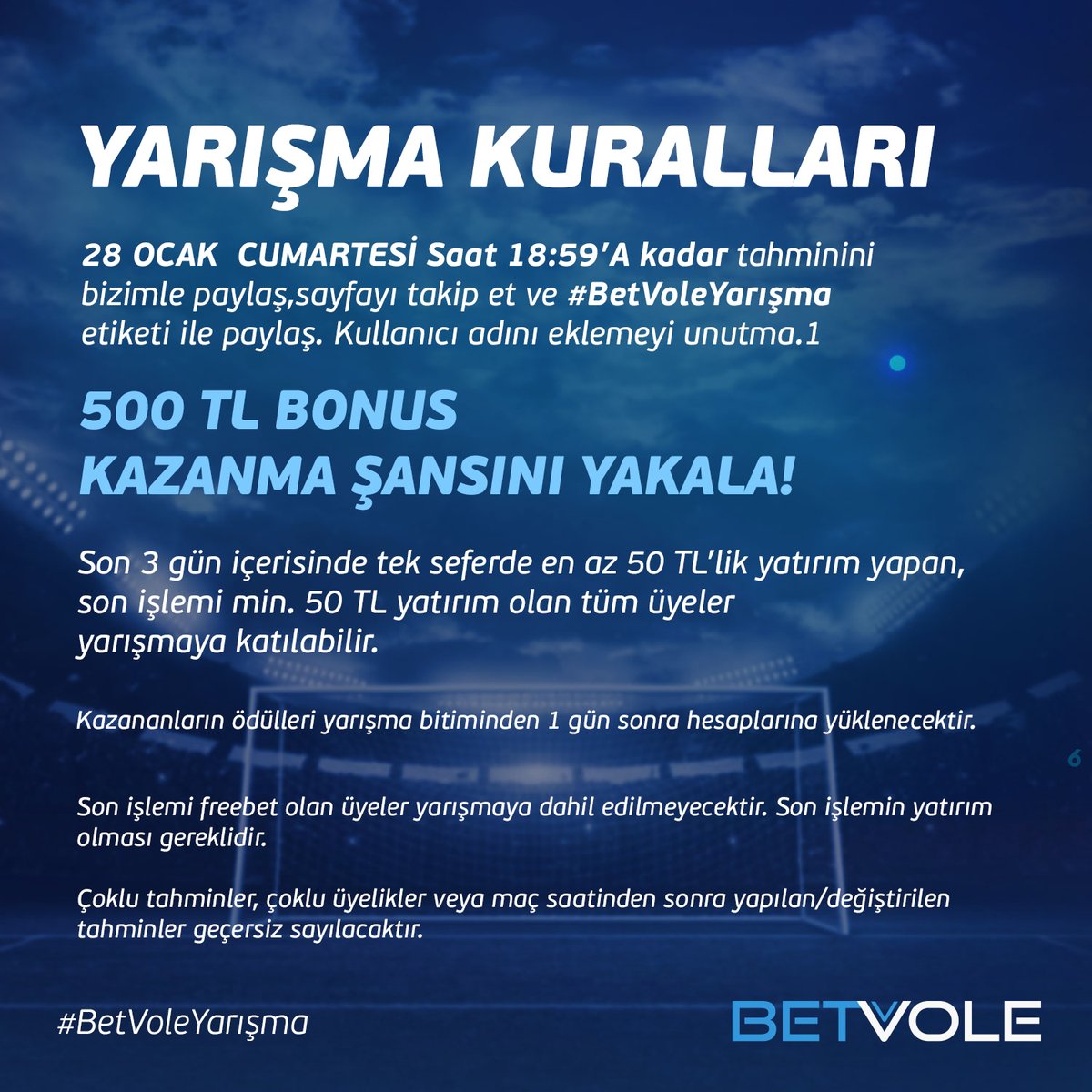 betvolebtv's tweet photo. ⚽️GİRESUNSPOR - GALATASARAY maçında toplam kaç GOL olur tahmin et,
☑️Sayfayı takip et,
☑Gönderiyi #BetVoleYarışma etiketiyle RTle
🖊Kullanıcı adını yaz,
‼Son 3 gün içinde son işlemi min. 50TL yatırım olanlar katılabilir.
✨Anlık bonus ve duyurular için; https://t.co/1KcS52C3kf https://t.co/3Ya3U8dPJB