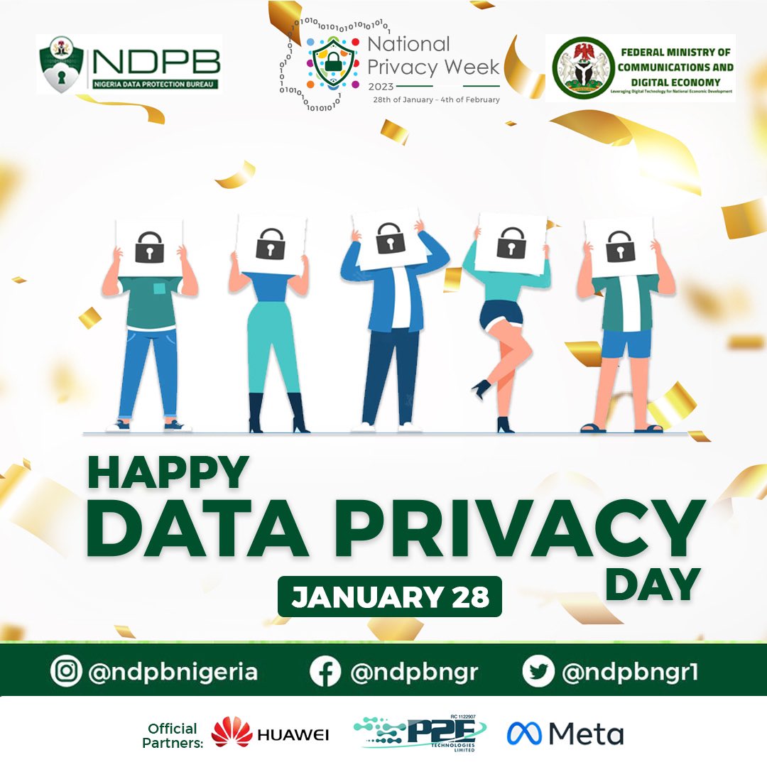 Happy Data Privacy Day !
Your personal information is very important 
Stay in control and keep it safe.

#Ndpb
#dataprivacyday #dataprivacyday2023 #Nationalprivacyweek2023 #privacymatters