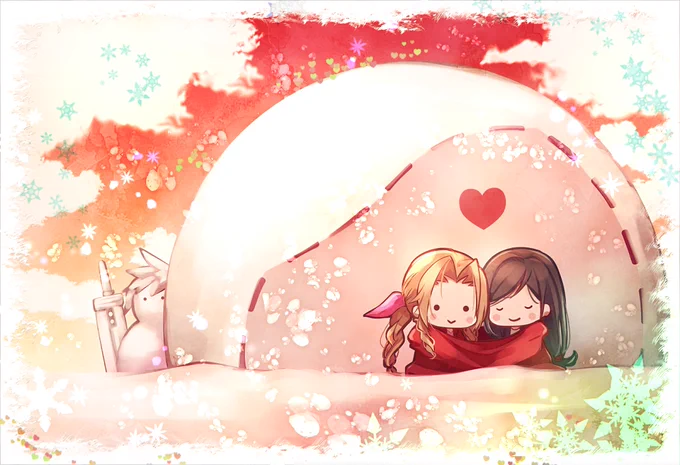 切り抜きかまくらとエアティちゃん親友と一緒なら寒さに負けない!#FF7R 