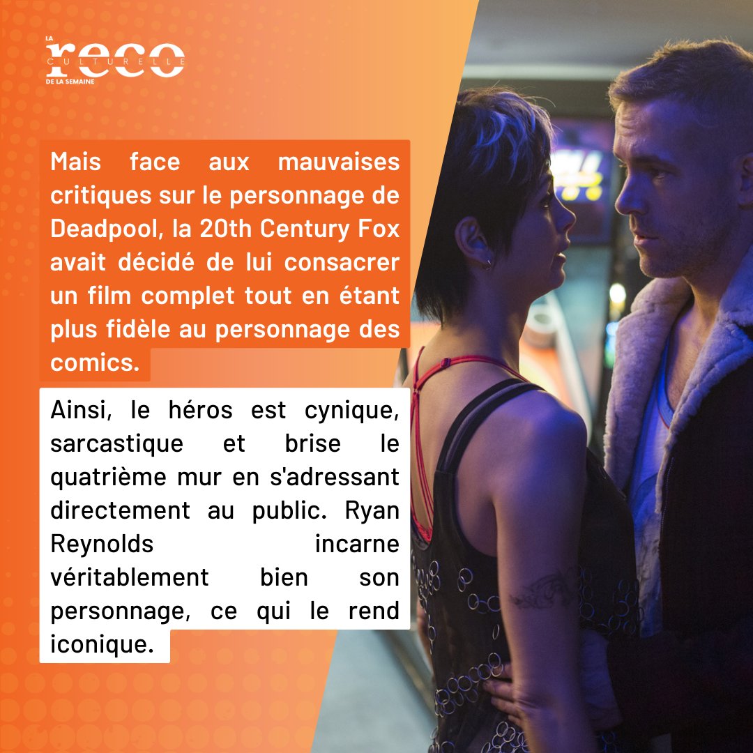 inst_ecrivains's tweet photo. 🎥 Envie d'un #film trash et déjanté à regarder ce weekend ? On vous propose aujourd'hui "#Deadpool" (2016) de Tim Miller ! 

Source et crédit photos : @allocine https://t.co/VCh2gTcwi1
