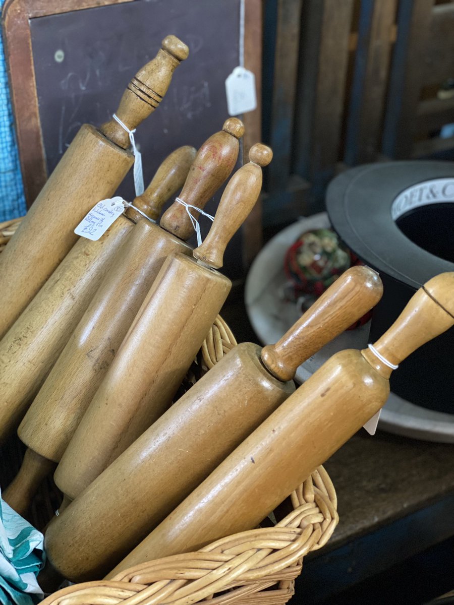 These Victorian sycamore rolling pins feel as good as they look. Prices from £22 #unit85 #kitchenalia #sycamorerollingpin #victorianrollingpin #victoriankitchen #baking #bakersofinstagram #thegreatbritishbakeoff #astraantiquescentre #hemswell #lincolnshire #newstock #bequick