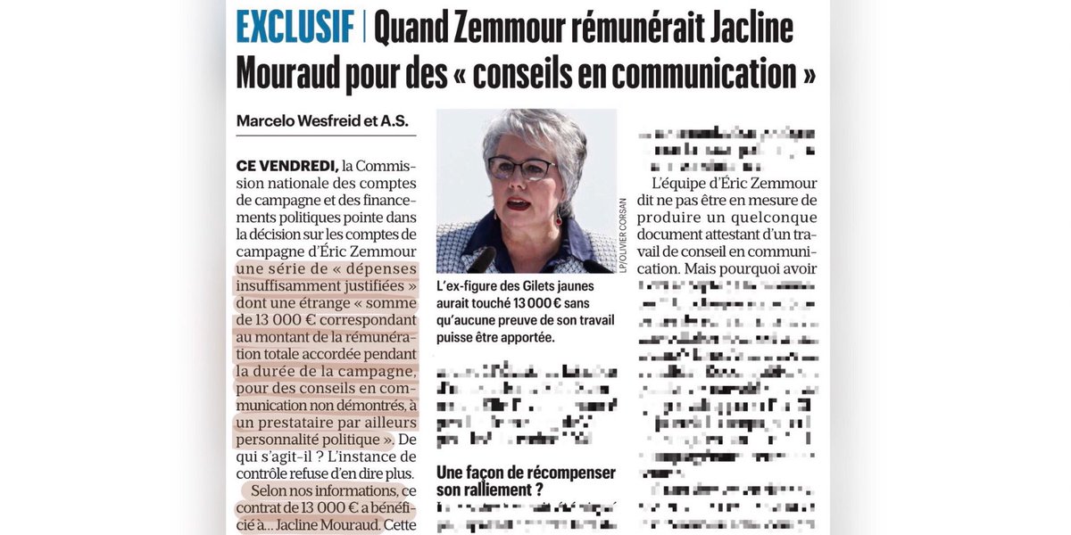 BobLeCentriste's tweet photo. #Comptesdecampagne
#Zemmour aurait rémunéré Jacline #Mouraud 13.000€ pour des «conseils en communication» sans qu’aucune preuve de son travail n’ait pu être produite auprès de la @cnccfp_officiel…
#GiletsJaunes #Reconquête https://t.co/GMI3Jotryt https://t.co/s16lolVOzD