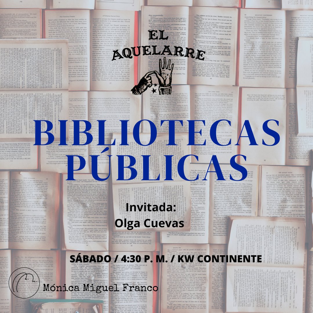 Un país sin bibliotecas es un país sin futuro. En Panamá tenemos una Ley de Bibliotecas nuevecita y recién publicada en la Gaceta Oficial. ¿Quieren saber más? No se pierdan hoy #ElAquelarre, con <a href="/aullidodeloba/">Mónica Miguel Franco</a> y #OlgaCuevas a las 4:30 p. m. por <a href="/KWCONTINENTE/">KW Continente</a>