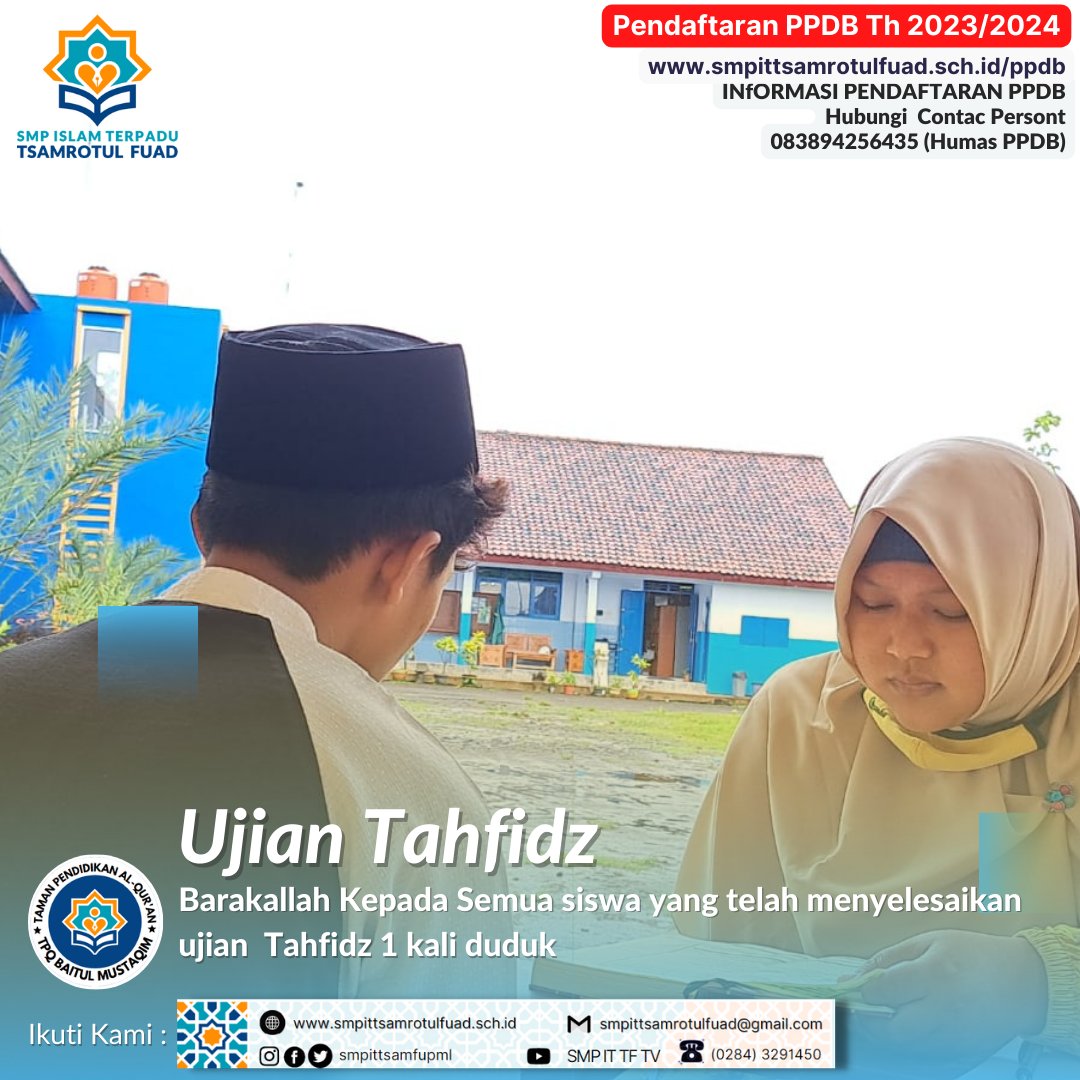 smpittsamfupml's tweet photo. Barakallah, Alhamdulillah Telah selesai Ujian Tahfidz TPQ Baitul Mustaqim Smpit tsamrotulfuad Pemalang.

#smpittsamrotulfuad https://t.co/4L0X5AJF8O