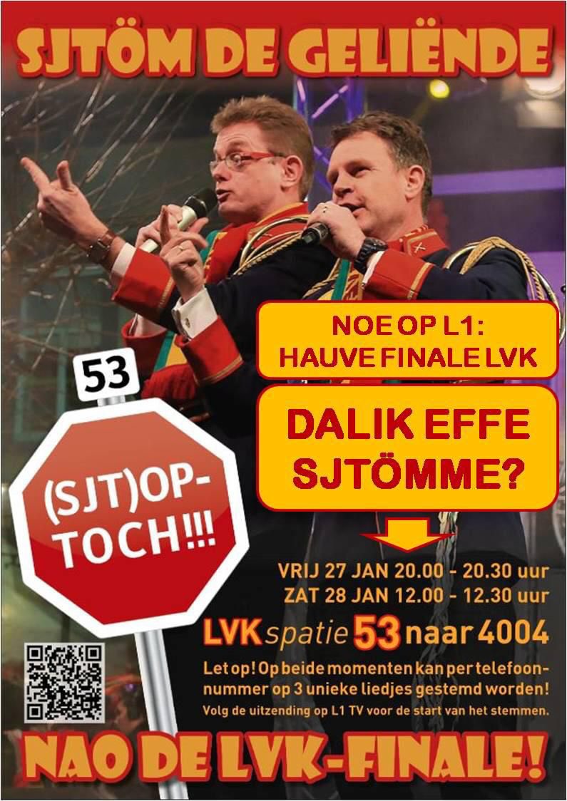 Dalik moag geer weer sjtömme. Help os nao de LVK finale. ❤️💛💚