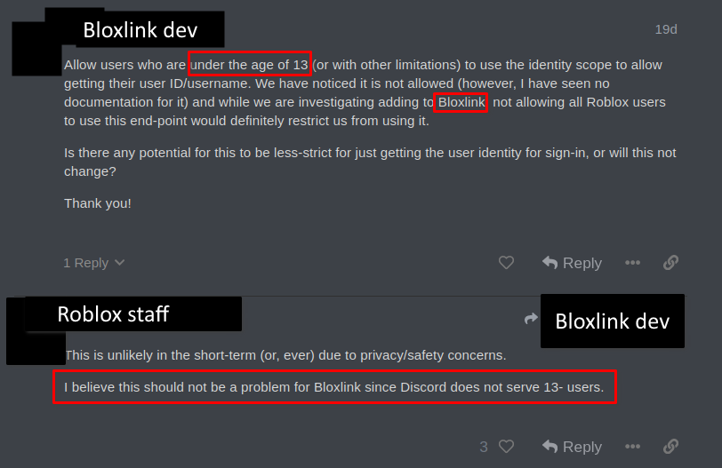 Devforum.txt on X: Bloxlink dev forgets that discord isn't for