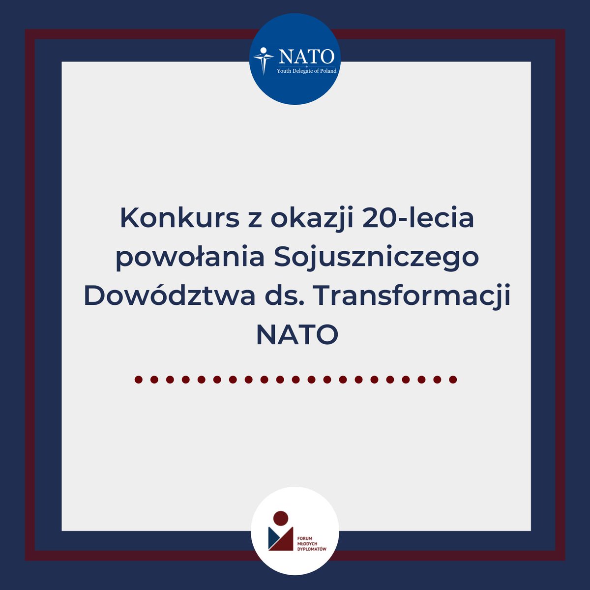 W związku z rocznicą powołania Sojuszniczego Dowództwa ds. Transformacji NATO zaprasza studentów I, II stopnia, obywateli państw członkowskich i partnerskich NATO do przesłania krótkiej wypowiedzi nt.:
How do emerging and disruptive technologies impact the transformation of NATO?