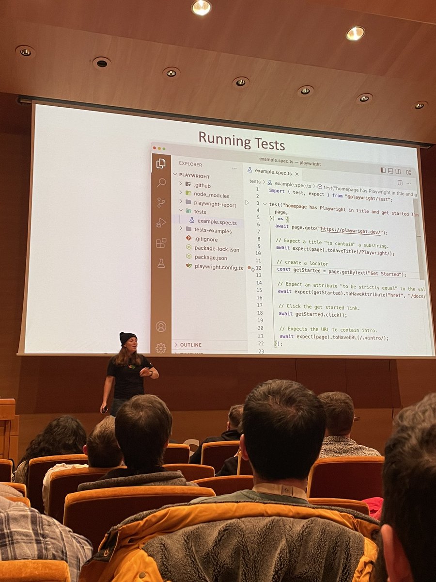 conchaasensio's tweet image. Seguimos aprendiendo más sobre #Playwright con @debs_obrien en la #bilbostack23
@nucliweb en el primero no pude estar, así que espero ansiosa el siguiente workshop sobre testing e2e 🫣