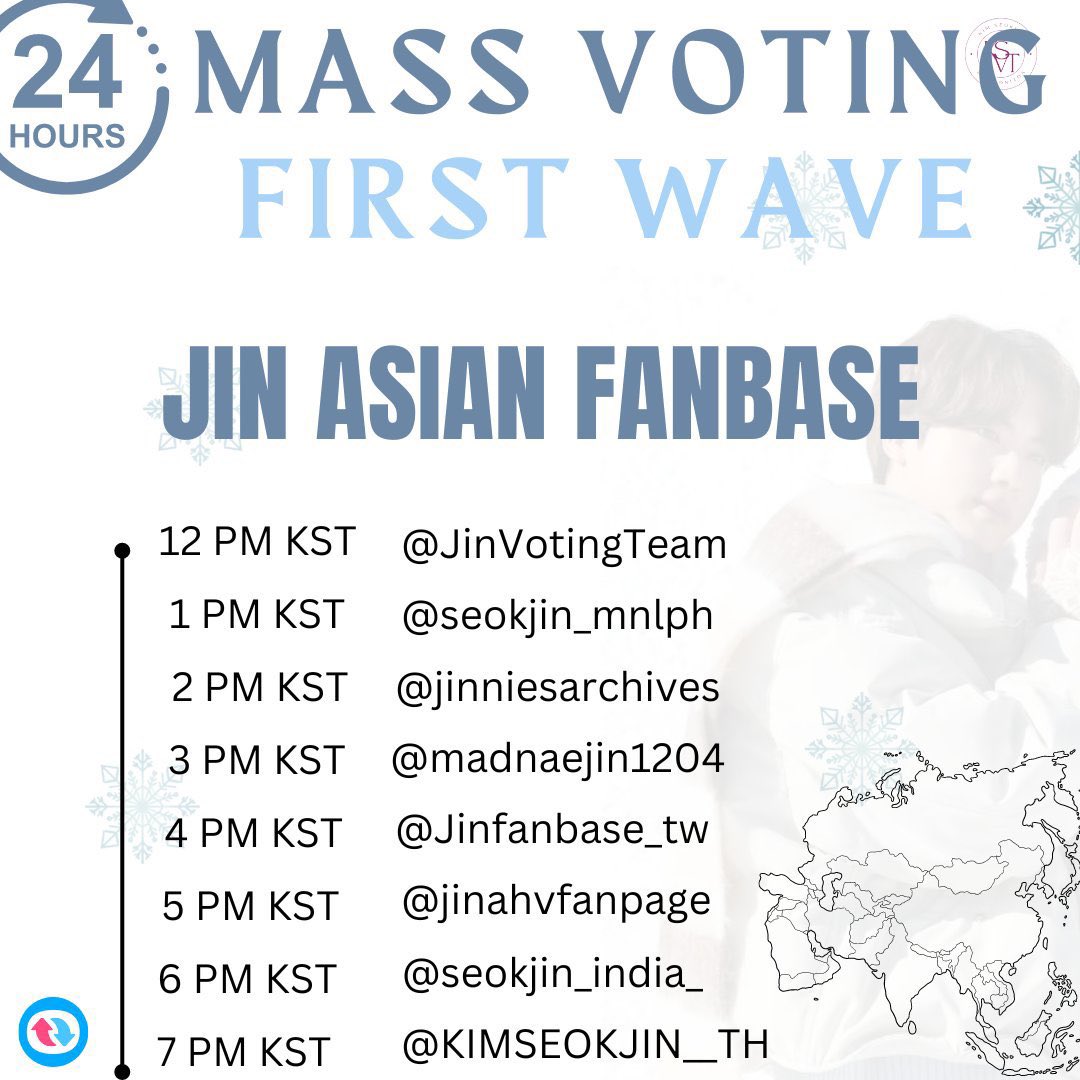 seokjin_india_'s tweet photo. 🌊 First Wave: Jin Asian Fanbases
🔵 Share your voting screenshots👇🏻150+ comments lets get it
We are encouraging all Asian ARMYs to power vote for #Jin on The Fact Music Awards Best Music Winter❄️
MASS VOTE FOR JIN ON TMA
#FirstWaveOnTMAForJin https://t.co/cEEkc67NR7