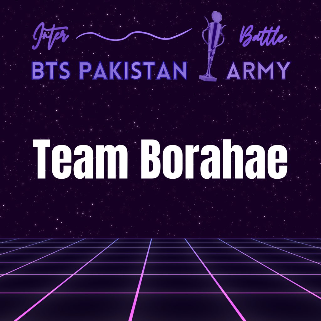 btspkstreaming's tweet photo. Inter BTS Pakistan ARMY Battle - Final Round starts now! 🔥🎉⚔️

Team Borahae 💜 vs Team Universe 🌌 let’s see who’s going to WIN 🏆

• Team Borahae: https://t.co/tvbknMkNiU
• Team Universe: https://t.co/9O90KHu1cd

#️⃣Use: #BTSPakistanARMYBattle + (Your Team name) https://t.co/QbbS5EZCIH
