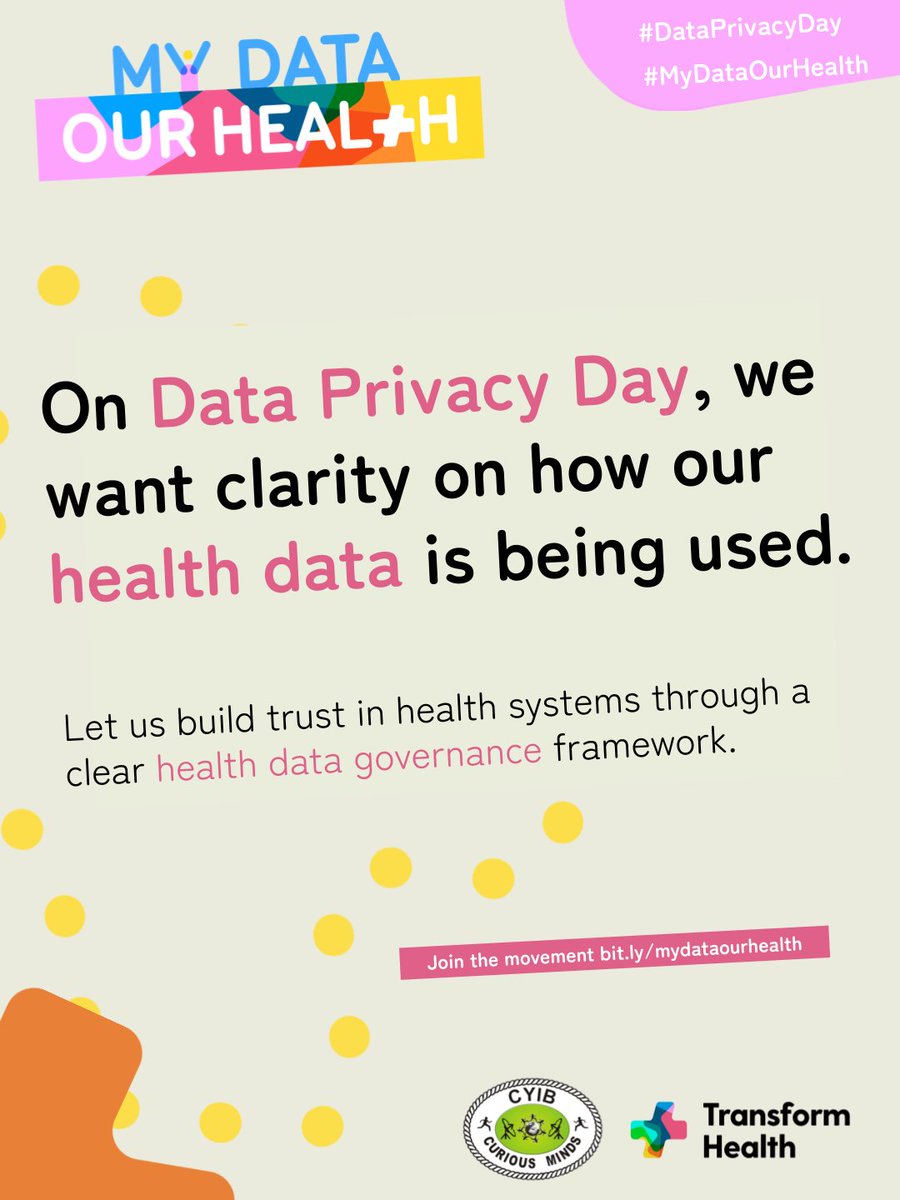 This #DataPrivacyDay, let’s spotlight health data 🔦.

The #MyDataOurHealth campaign is starting a global conversation on how much control we have over our personal health data, &amp;how we can use it to build stronger health systems.

🙌Get involved: bit.ly/mydataourhealth
#CMGhana
