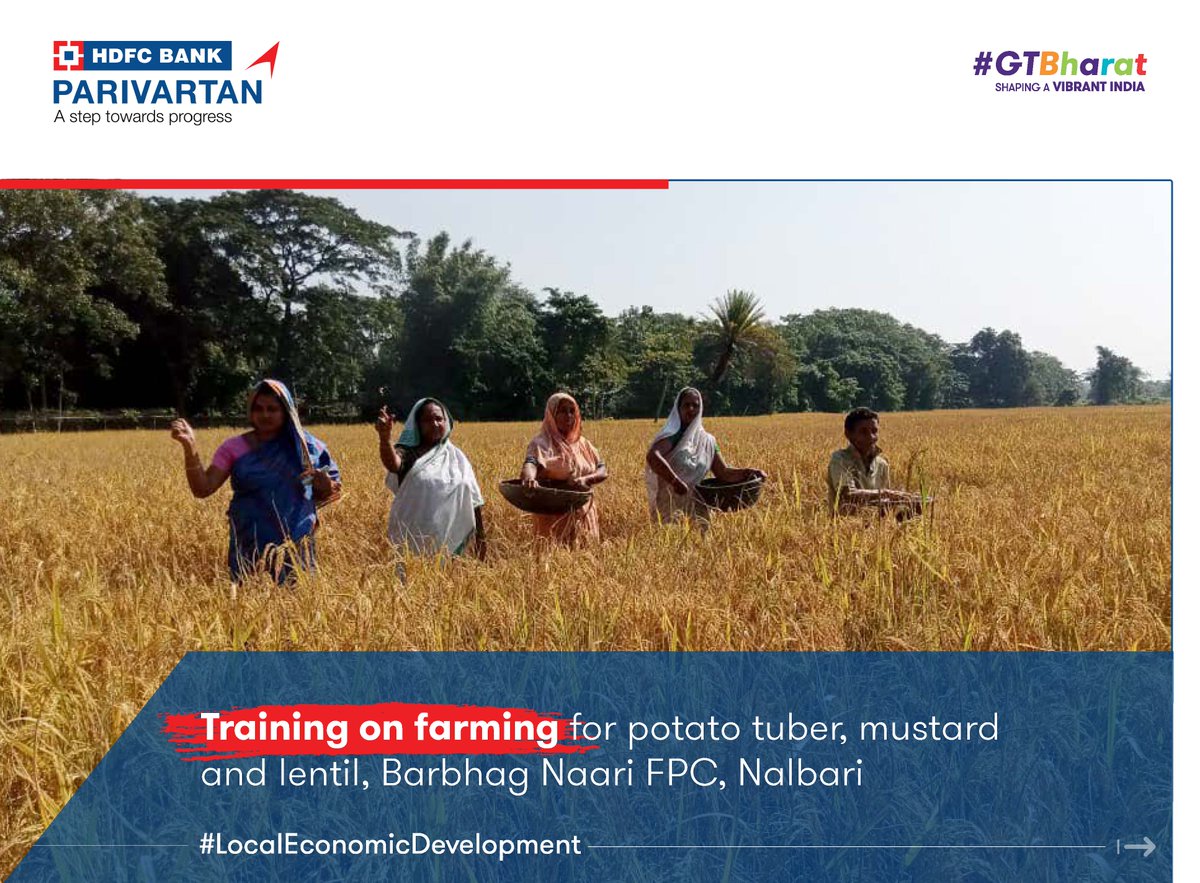 GrantThorntonIN's tweet image. #LocalEconomicDevelopment | A training on farming of potato tubers, mustard and lentil cultivation was conducted for women farmers in the Barbhag cluster of Nalbari district in Assam to encourage crop diversification among the farmers and to promote good agricultural practices.