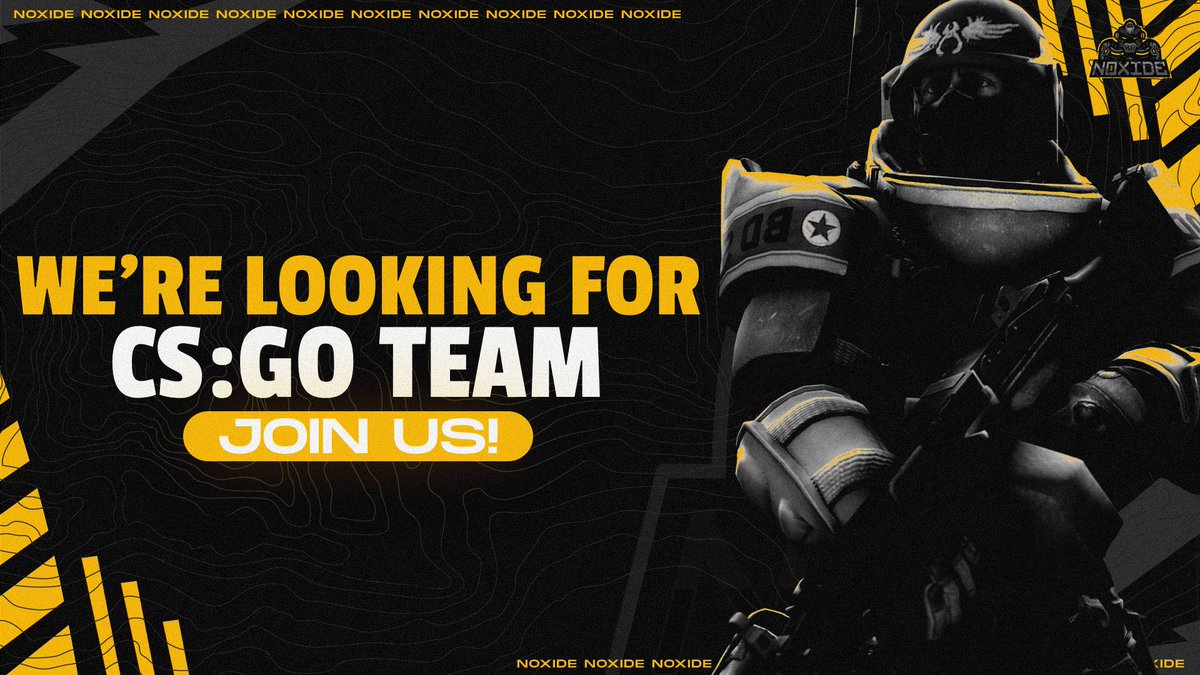[#Recruiting] 

We're currently looking for a Counter-Strike roster to represent Noxide for the foreseeable future. ESEA Intermediate/Main level.  

Get in touch today to discuss opportunity's! 

📩: NoxideES@gmail.com

#NoxideArmy