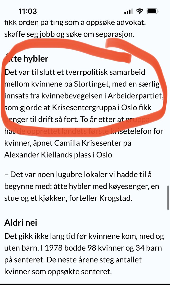 Erna Solbergs drøye påstand om at vi ikke hadde hatt krisesentre i Norge med Aps filosofi, kan ikke på noen måte belegges. kvinnehistorie.no/artikkel/t-3433