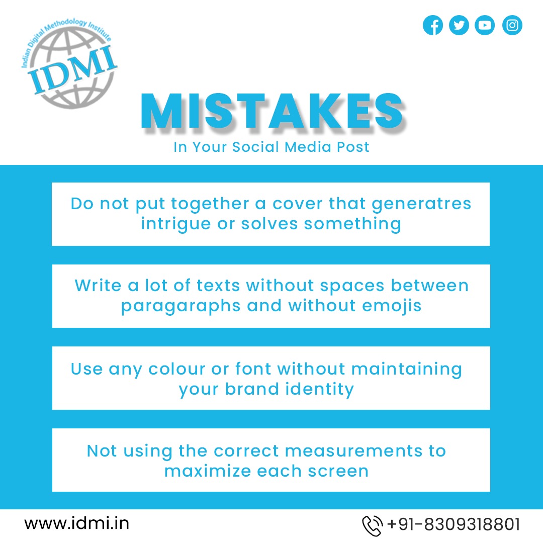 IdmiOfficial's tweet photo. Don't ❌ make these👆few mistakes while posting on social media📲

Follow @IdmiOfficial  for more ✔️

https://t.co/SG3VaMEgsp

#digitalmarketing #digitalmarketingcourse #digitalmarketingtraining #career #careertraining #careeropportunities #tips #ideas https://t.co/2vP05iaGuJ