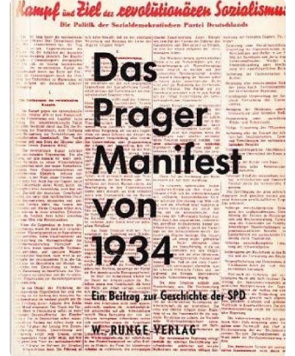 Letnapark's tweet photo. 28.1.1934: Die #Sopade,
Auslandsleitung der #SPD in #Prag, ruft  im  *Prager Manifest* zum Sturz der NS-Regierung Hitler auf. https://t.co/0ilAZvPlF3