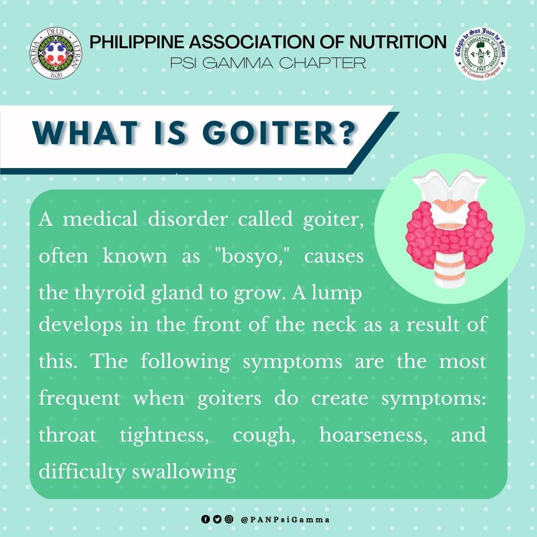 PANPsiGamma's tweet photo. The World Health Organization still considers the Philippines to be a country in transition from being iodine-deficient to iodine sufficient despite the fact that it was formerly named the most goitrous nation in Asia. https://t.co/X3xbSpyWnD
