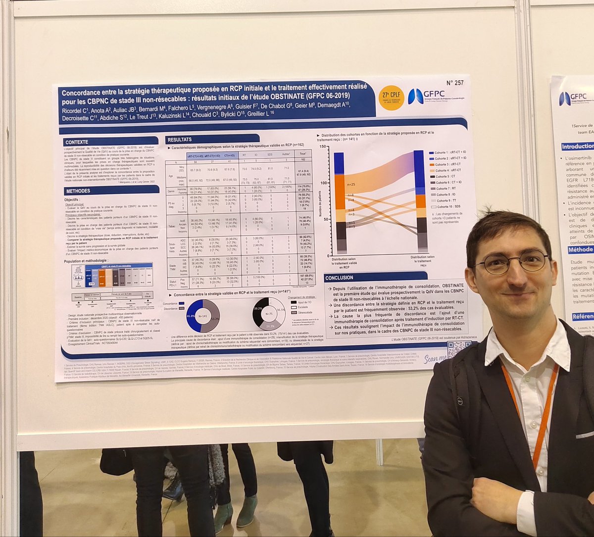 Charles Ricordel (@c_ricordel) on Twitter photo ✴️Happy to present OBSTINATE results about concordance between MTB decision and treatment received in pts with unresectable stage III NSCLC #CPLF2023 <a href="/myGFPC/">GFPC</a> <a href="/SPLF_SocPneumo/">Société de Pneumologie de Langue Française (SPLF)</a>
➡️ High level of discordance (mainly addition of consolidation IO after CT-RT) ✴️Happy to present OBSTINATE results about concordance between MTB decision and treatment received in pts with unresectable stage III NSCLC #CPLF2023 <a href="/myGFPC/">GFPC</a> <a href="/SPLF_SocPneumo/">Société de Pneumologie de Langue Française (SPLF)</a>
➡️ High level of discordance (mainly addition of consolidation IO after CT-RT)