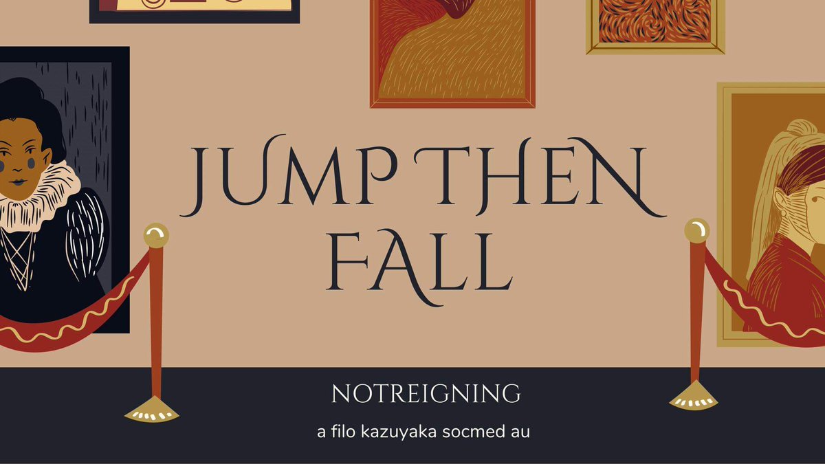 focalored's tweet photo. ✰ JUMP THEN FALL ✰
— a filo #kazuyaka socmed au !

every time kazuha tries to get over her, fate always finds its way to prove him wrong. but was it really fate when you're pining for a soul such as the shirasagi himegimi?

in his final attempt, five letters is all it takes. https://t.co/i7v48GYCmn