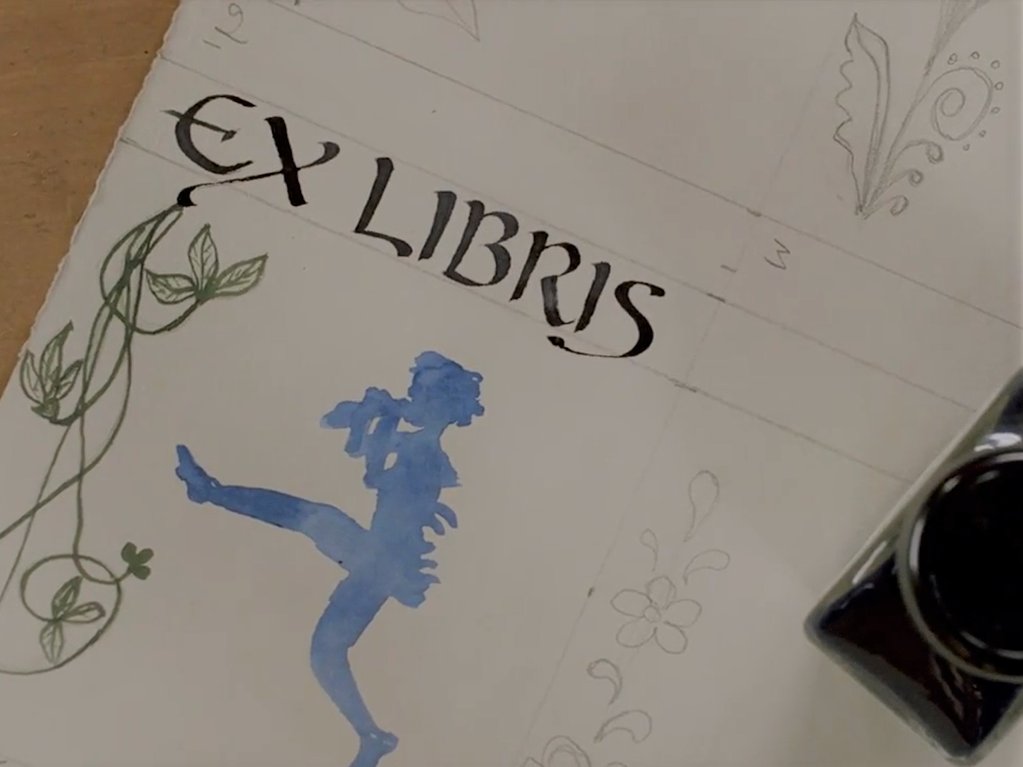 In our new Kickstarter Campaign "1930's Peter Pan &amp; Wendy, the new edition" you can have the copy personalized with an artistic ex libris in handmade Fabriano paper #inkdropstudio #kickstarter #make100 #projectwelove #peterpan #exlibris #classicalbooks #calligraphy #watercolorart
