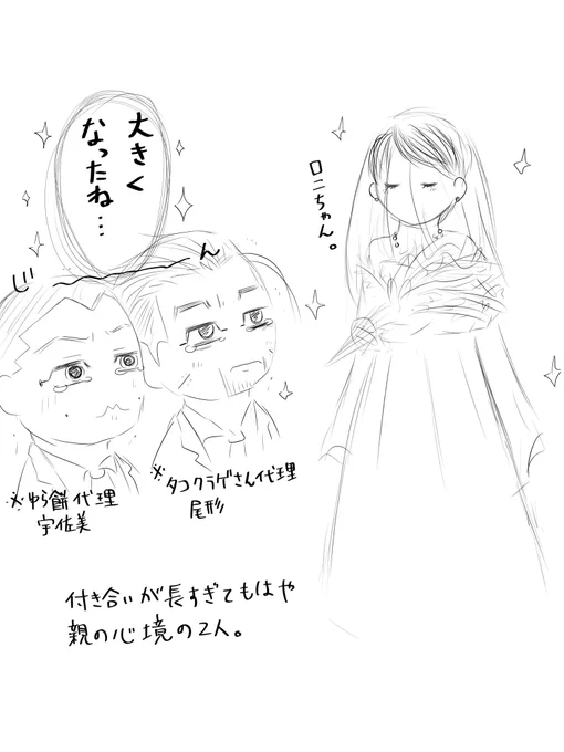 挙式で既に泣きそうだった。
(ろにちゃんを月島にしようかと思ったが実写?にて) 