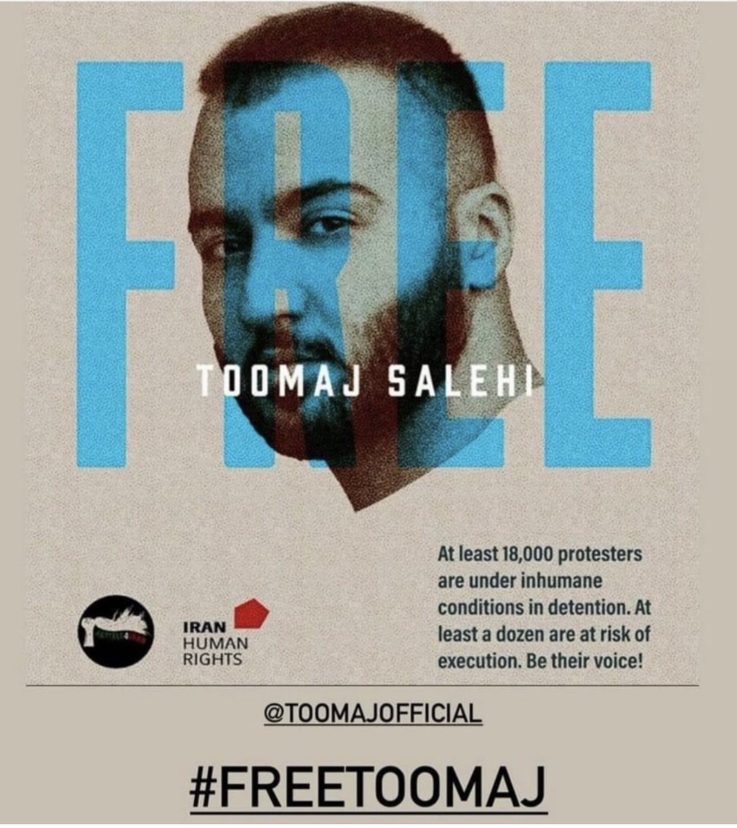 michael10baylis's tweet photo. @OfficialToomaj 
For release and free Toomaj Salehi 
#ToomajSalehi  
#FreeToomaj https://t.co/ED3dHmvxPq