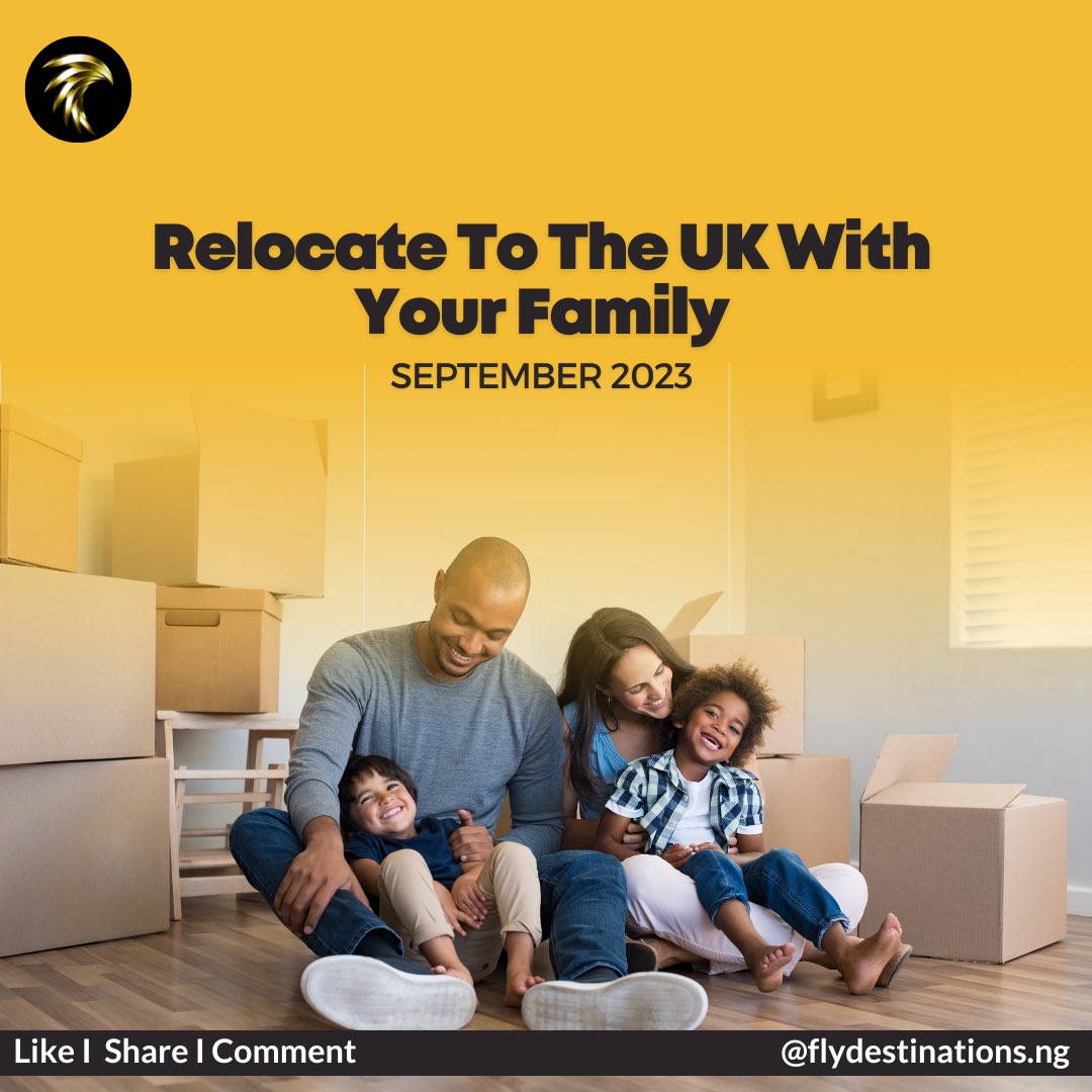 Pack your bags and grab your loved ones, it's time to relocate to the UK! 

September 2023 is the perfect time to make the move and bring your family as dependents. 

#flydestinations #ukvisitvisa #travelagentsinlagos #flydubai #travel #love #familytravel #ukvisitvisa #Ukvisa