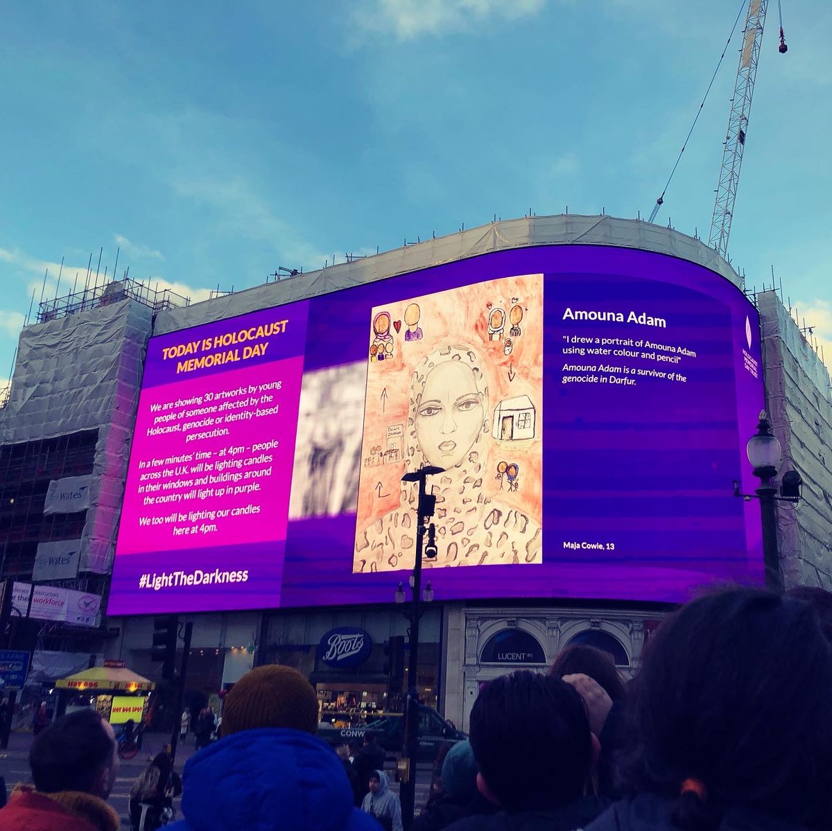 LexMurphyBlake's tweet photo. Really proud of this project that saw young people around the country learning about someone targeted because of their identity, and making their portraits. Here are two of the ways they were displayed this week for #HMD2023 #HMDExtraOrdinaryPortraits https://t.co/fa5IMYmMsj