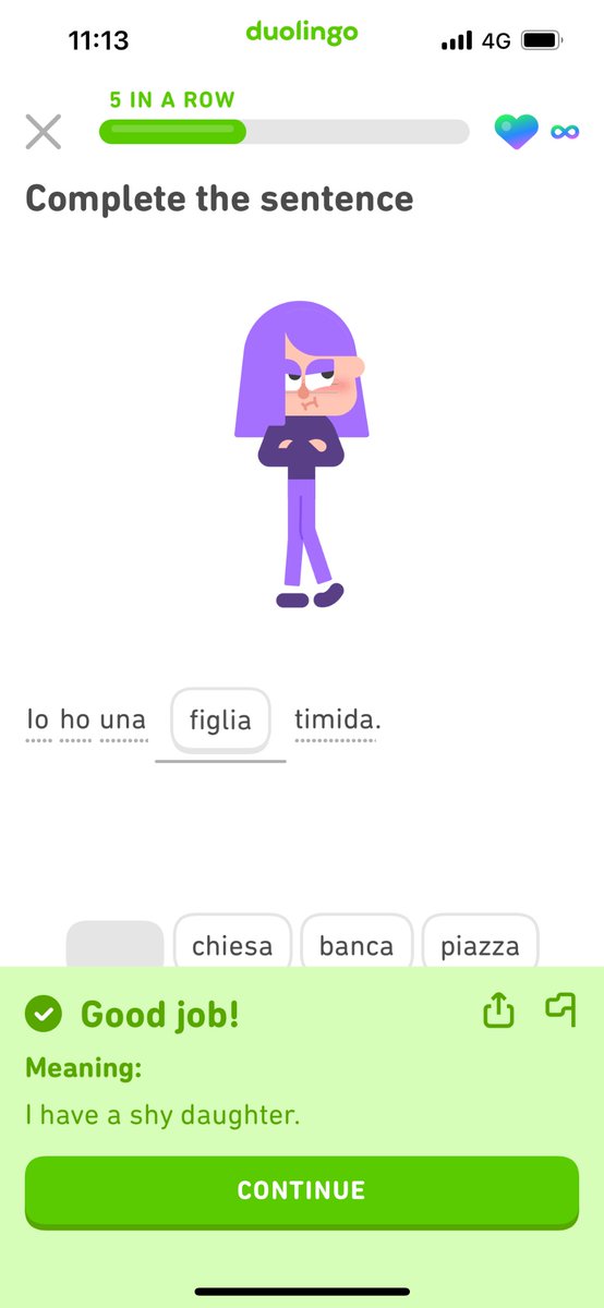 Really, @duolingo? Do we have to introduce the word “shy” (timido/a) in reference to “daughter” (figilia)?