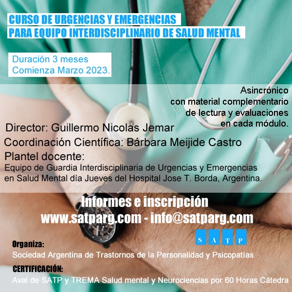 satparg.com/2023/01/curso-…
@Tremasm @hipocratesjrs 
#Emergencia #UrgenciasyEmergencias #SaludMental