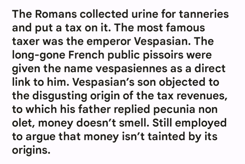 alpinelad's tweet photo. Ill-gotten wealth is adharmic.
But some cultures from Roman times believe in pecunia non olet. an argument used by the Swiss to justify safeguarding black money in their banks till they were finally arm-twisted them to be more transparent.
But only after 🇨🇭 become v v rich https://t.co/tCE1gSJPLd