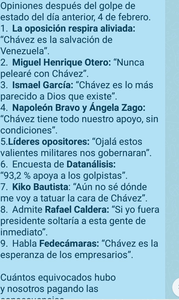 Opiniones de algunos venezolanos, despues del intento de golpe de estado del 4-2-92