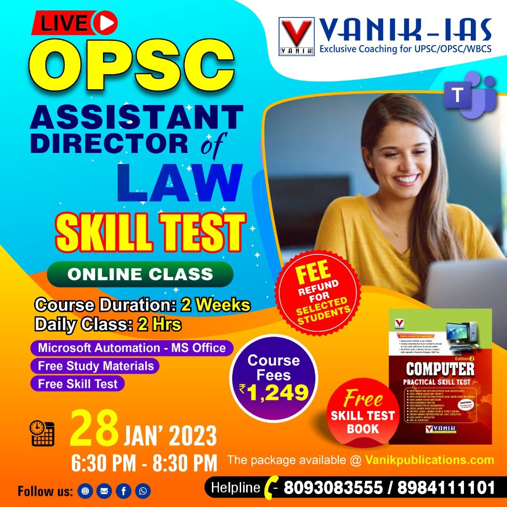 VanikEducation's tweet image. Free Computer Skill test book with Test relevant for the Skill Test Exam &amp;amp; Many More.
👉To book Your Seat Enroll Now &amp;amp; Join
👉Others Details Available (Image)...Connect With Us 📱8093556677
.
.
.
#OPSCExam #AssistantDirector #LawSkillTest #SkillTestExam #Vanikinstitute #VanikIAS