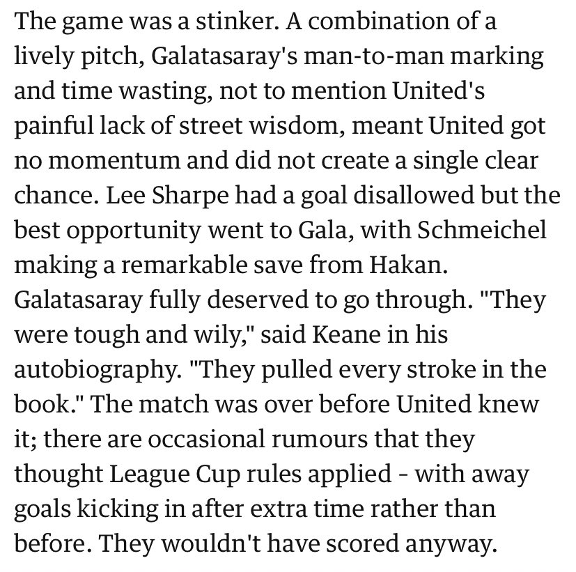 Roy Keane : Manchester bir tane bile şans yaratamadı. Galatasaray Avrupa’da devam etmeyi haketmişti. Onlar zor ve azimli bir rakipti.

Hazır konusu açılmışken sormak istediğin yer olursa sorabilirsin. @atesbakan1