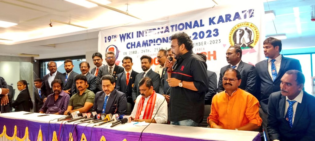 Boddepalliraghu's tweet image. ఈనెల 23,24,25 విశాఖపట్నంలో జరగనున్న 19వ WADOKAI ఇంటర్నేషనల్ కరాటే ఛాంపియన్షిప్ 2023 లోగో ఆవిష్కరణ కార్యక్రమంలో APWKA చైర్మన్గా పాల్గొనడం జరిగింది. 
@JanaSenaParty 
@PawanKalyan 
#WADOKAI