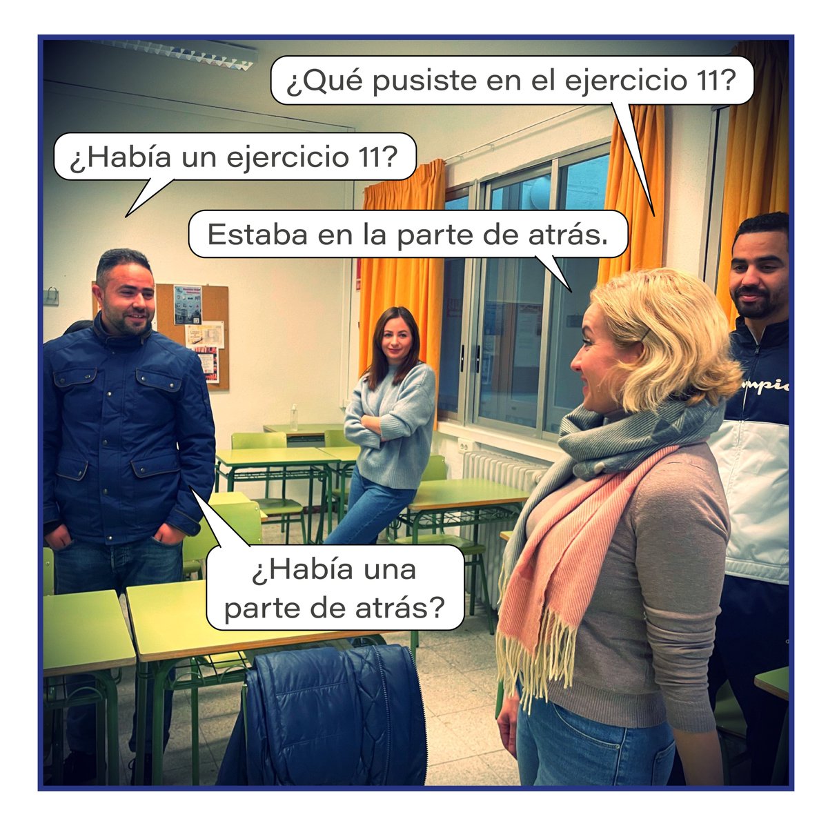 CEPA_Getafe's tweet photo. FOTONOVELA

El grupo 1 de Español para extranjeros ha escrito una fotonovela. La ha leído en clase y la ha escenificado entre todos. Esperamos que os guste.

#fotonovela #españolparaextranjeros #educaciónparaadultos #cepa #Getafe https://t.co/AVugnLGXQT