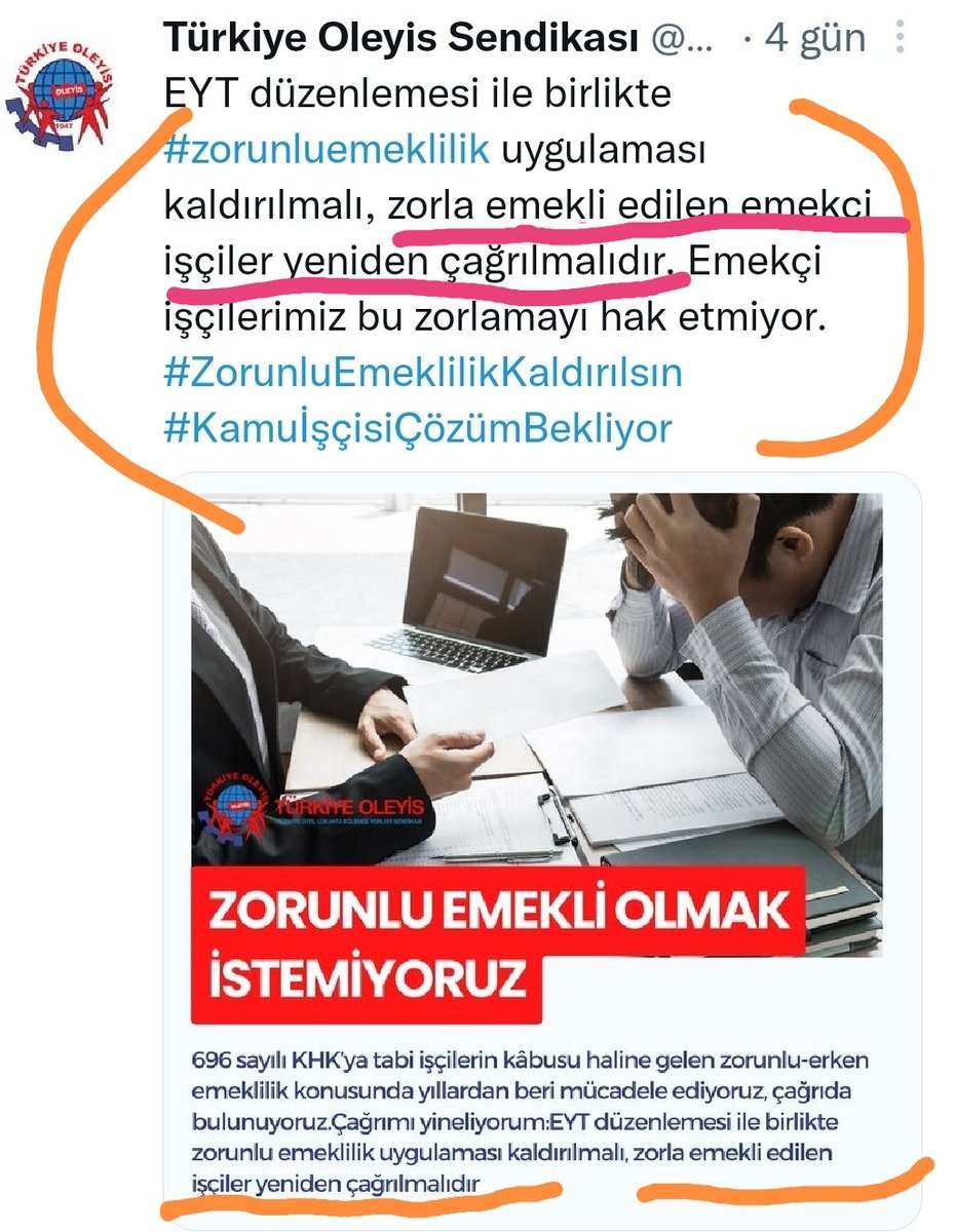 696 khk RESMİ GAZETEYE !!! 
👆👆👆👆👆👆
Zorunlu emeklilik kaldırıldı. Biz işe iademizi talep ediyoruz. en önemli gündem konusu bu!
👇👇👇👇👇👇👇
<a href="/RTErdogan/">Recep Tayyip Erdoğan</a>
<a href="/vedatbilgn/">Vedat Bilgin</a> 
<a href="/akbasogluemin/">Av. M.Emin AKBAŞOĞLU 🇹🇷</a>
👇👇👇👇👇👇👇👇👇👇👇👇
İnsanlar işsiz borçlu ve mağdur!!!
OLMAZSA OLMAZIMIZ
#YeterSözEytnin.