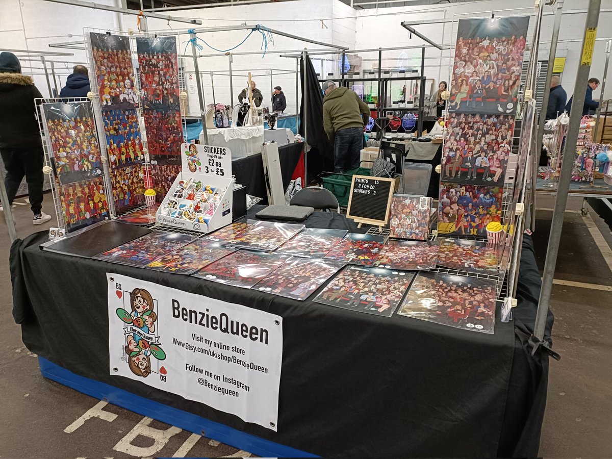 All set up at comic con Ellesmere port, come say hi 👋

#comiccon #ellesmereport #liverpool #comicconvention #markethall #market #traders #tradershall #comic #comicstall #comicconventions #artistalley #artistable