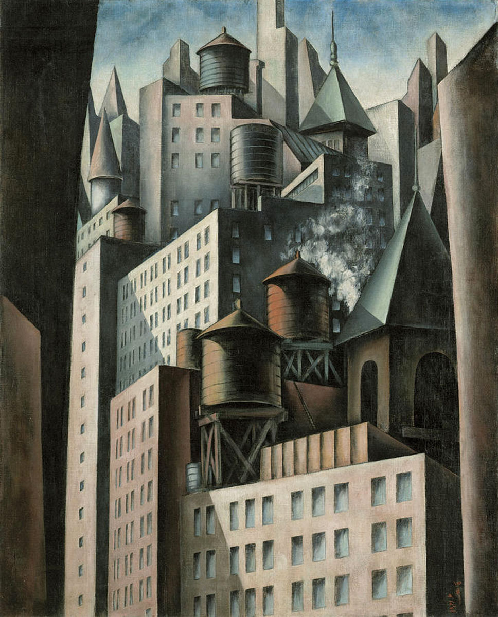 Art Inspiration For Today: 14th Street by Bumpei Usui (Japanese), oil on canvas, genre: Modernism, Cityscape Art, 1924 #artinspirationfortoday #14thstreet bumpeiusui #japaneseartists #1920s #newyorkcity #modernism #cityscape #oilpainting #artontwitter