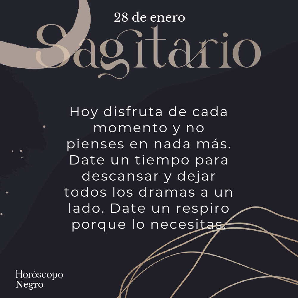 El horóscopo diario del 28 de enero para Sagitario 🔮♐ #horoscoponegro #horoscopodiario