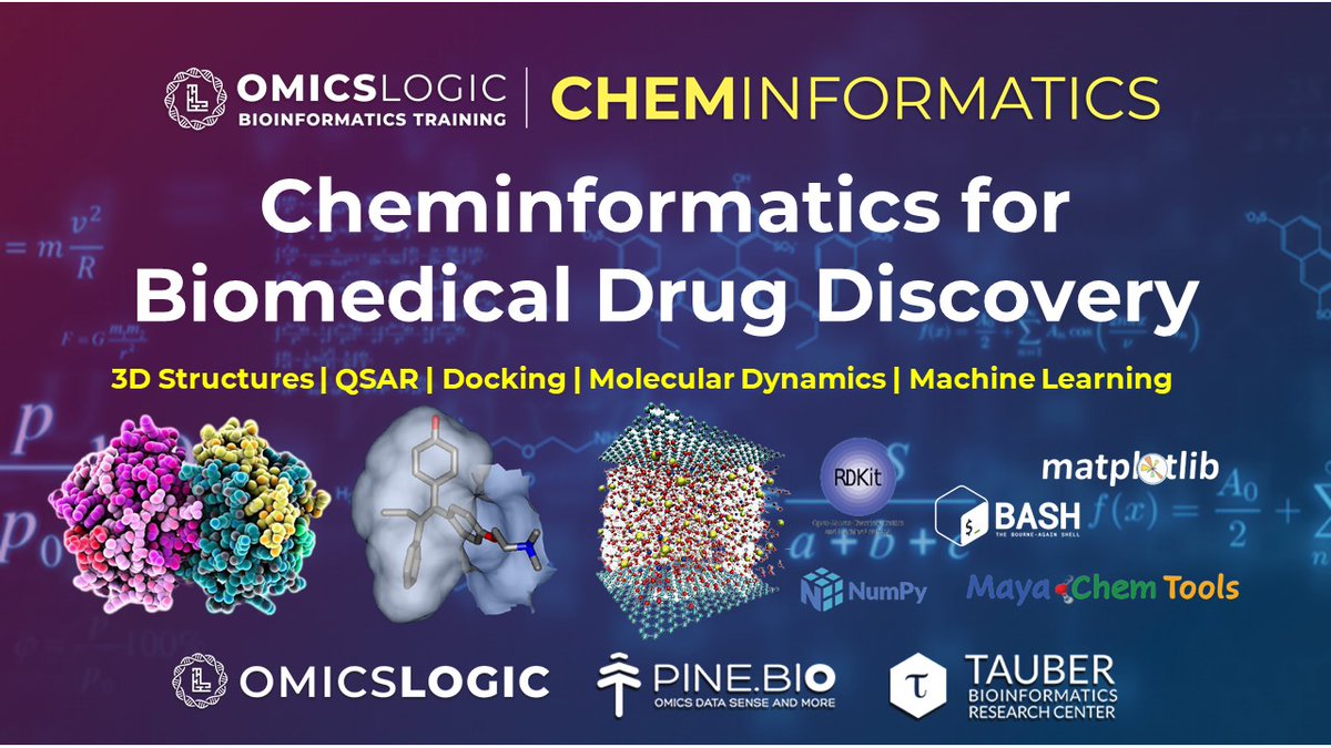 OmicsLogic's tweet image. Chemoinformatics techniques are behind the terms #drugdiscovery & #drugrepurposing where #computationaltools like #machinelearning are used to identify molecules with specific #biological properties. Join us for the First Session at 8 AM CST. Visit:
bit.ly/408gSYx
