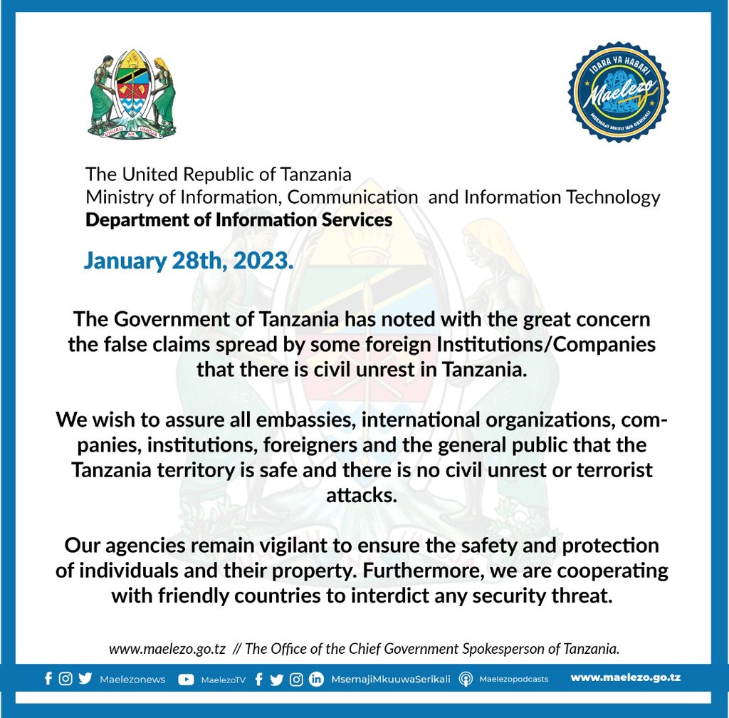 Msemaji Mkuu wa Serikali (@tzmsemajimkuu) on Twitter photo 