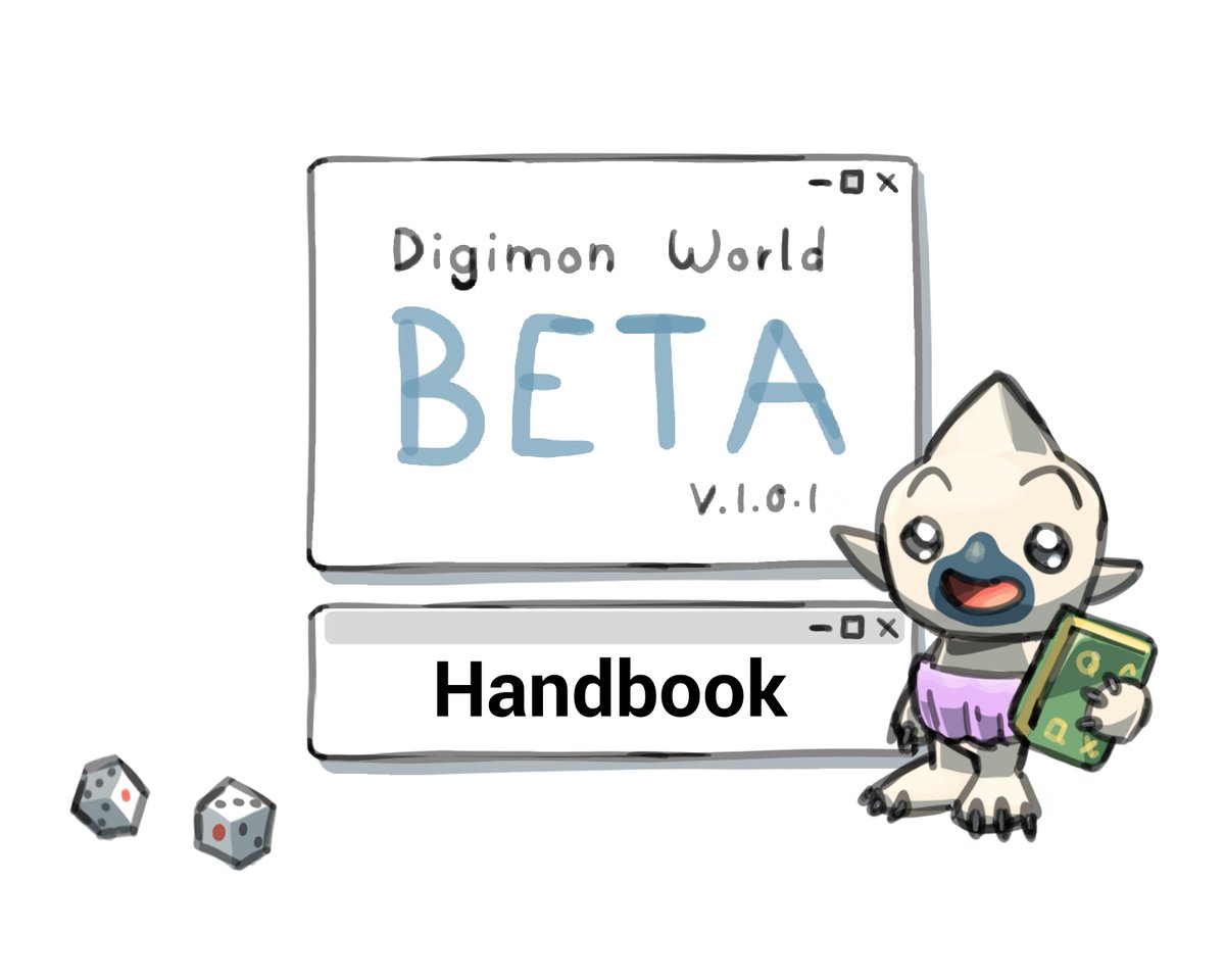 BIG NEWS! The Digimon World BETA Handbook v.1.0.1 is now available for download for FREE here:
ko-fi.com/post/Digimon-W…

It compiles information and character sheets into one printable PDF in a ready-to-play format, with original illustrations.

(Glossary is next)
#digimon #ttrpg