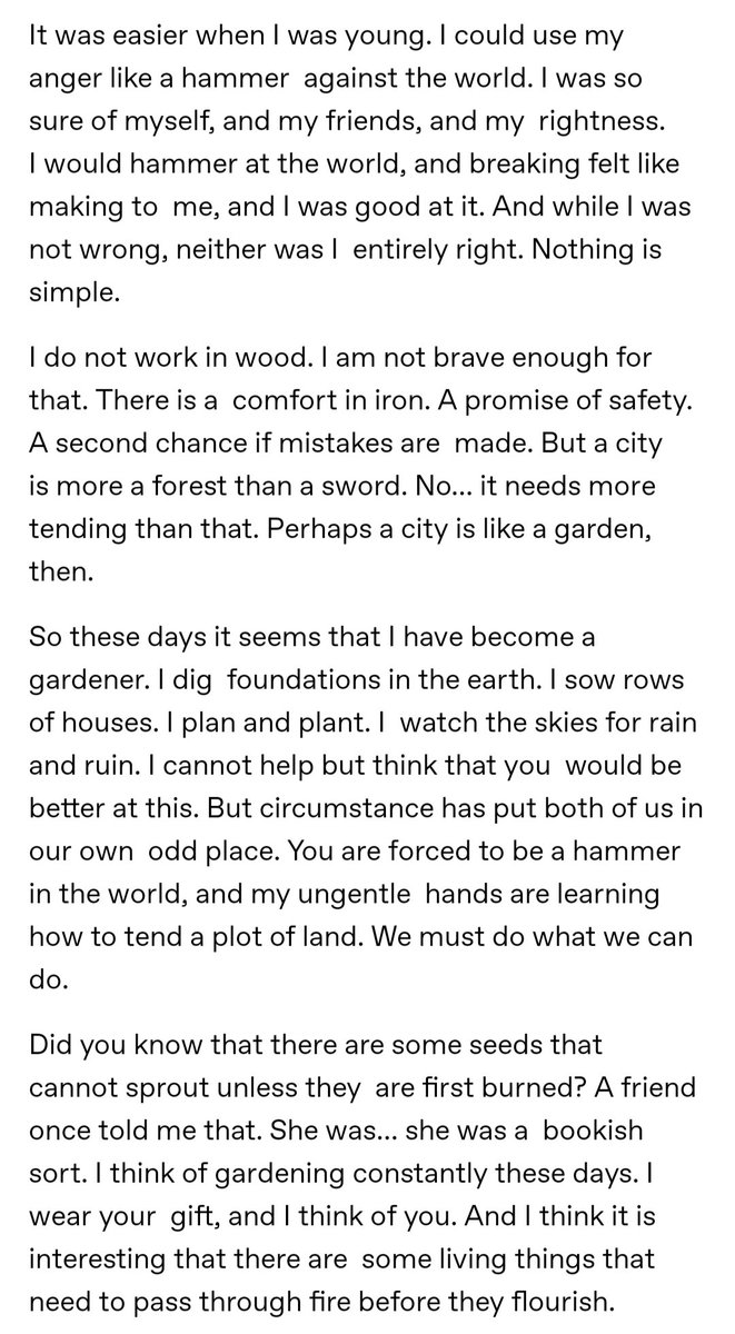 TestSubjectNerd's tweet photo. I just wanna reshare this letter @PatrickRothfuss wrote as Kerrek to Keyleth in C1 because it's been on my mind a lot lately and it's such a stunning thing. #CriticalRole https://t.co/DfEVtIyIM5