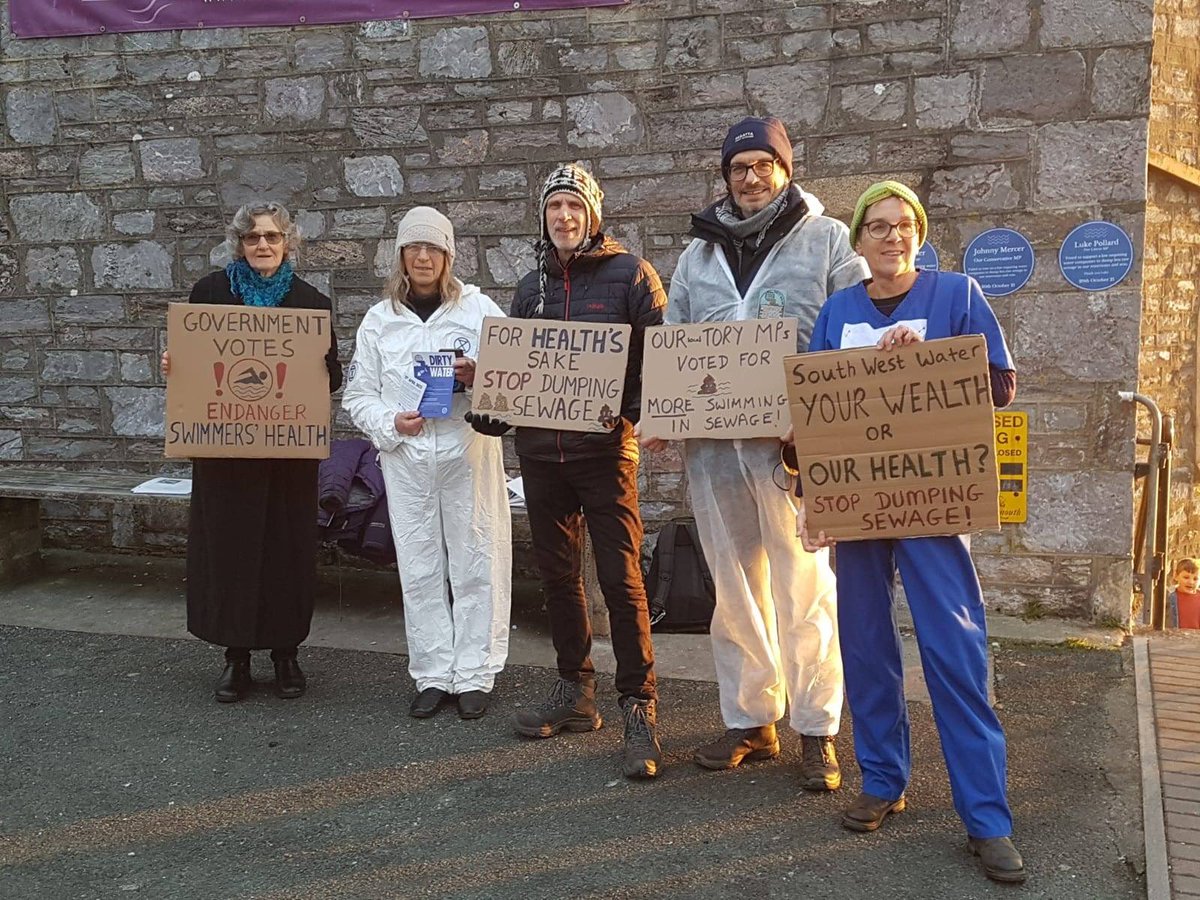 DoctorsXr's tweet photo. A great start to the dirty water campaign in Plymouth this morning! 

@garystreeterSWD and @JohnnyMercerUK, care to explain why you didn’t want less sewage in our waterways? https://t.co/kpF3IMhK7P