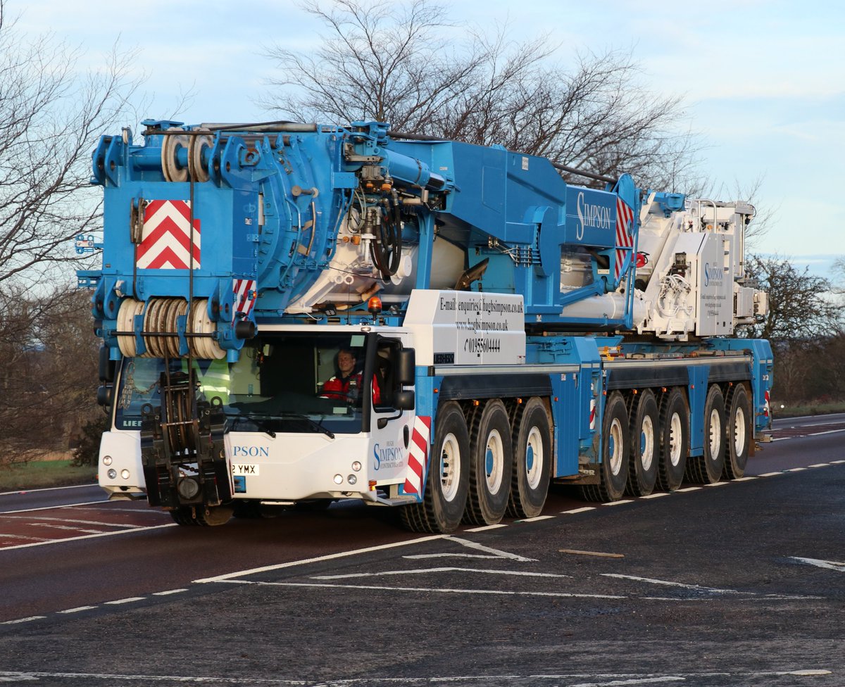 ElginTruckpics's tweet photo. Hugh Simpson Contractors Ltd Liebherr ltm 1650 on the move on the A96 #Liebherr #crane @Liebherr @Liebherr_GB @HeavyTorque @KHL_IC @CranesToday #ltm1650 #mobilecrane https://t.co/T4Bvv3wo0l