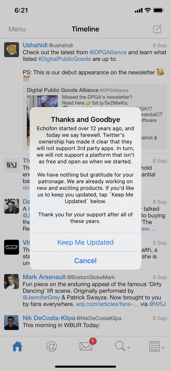 Sad to say goodbye to the @Echofon app. They recognized the importance of lists long before other apps…