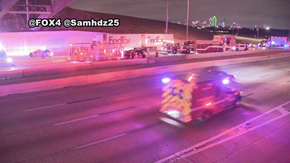 DFR Engine 45 rear-ended while blocking traffic for a earlier crash. Latest: <a href="/FOX4/">FOX 4 NEWS</a> <a href="/GoodDayFox4/">Good Day</a>