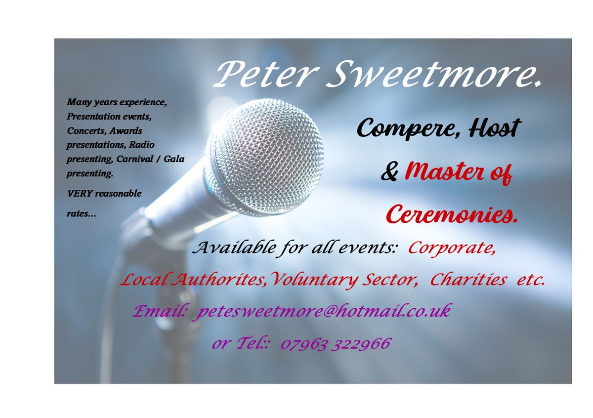 PeteSweetmore's tweet photo. Now back to 'full fettle' and available...
( &amp; RT... Thanks!) https://t.co/3ubbNOjGgA