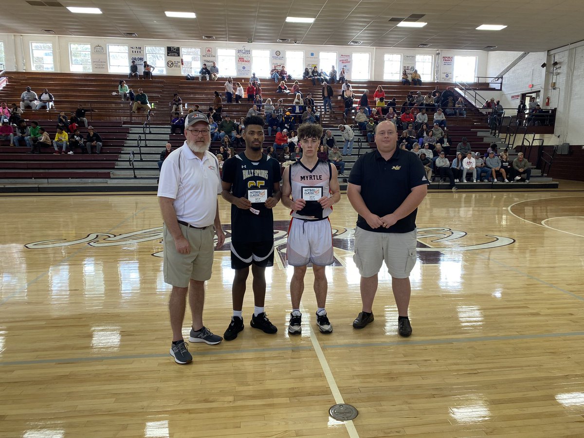 2nd matchup:
Holly Springs 91
Myrtle 38
Game Sponsor NEMCC Players of the game: #4 Haiden Shoops of Myrtle & #25 Jabez Jones of Holly Springs